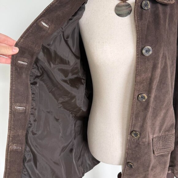 Y2K brown suede leather jacket - Picture 6 of 8